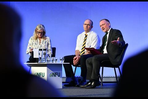 Steve Reed in discussion with Tom Bradshaw and Q&A chair Charlotte Smith